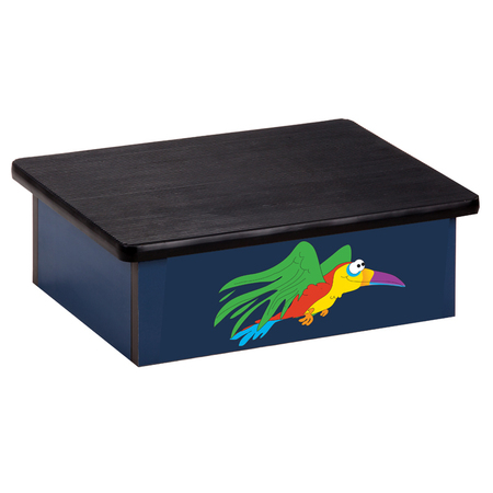 CLINTON Rainforest Parrot, Blue, Laminate Step Stool 10-RPB